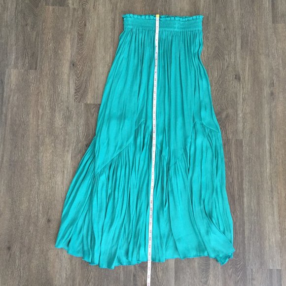 Zara Satin Maxi Skirt in Turquoise - Picture 11 of 12